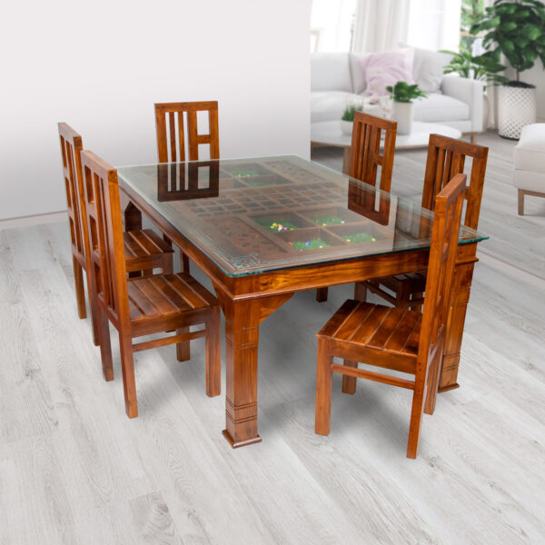 Solid Teakwood Dining Set 6 Seater