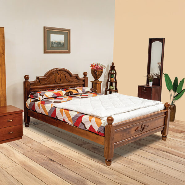 Solid Teakwood Qween Size Bed Cot for Bedroom 7