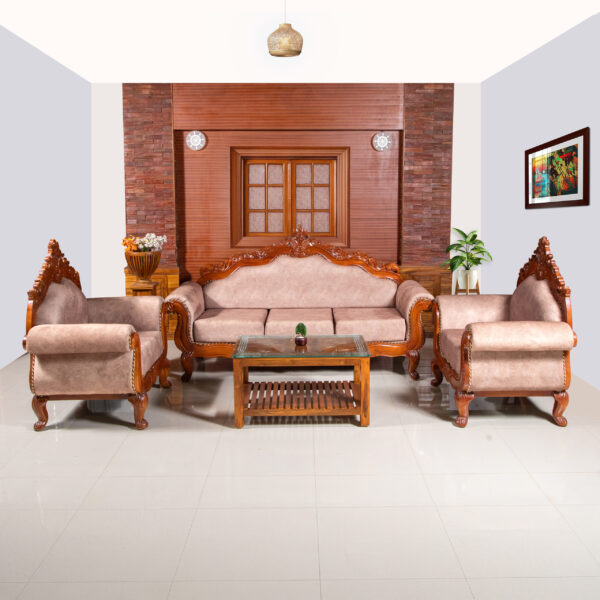 3+1+1 Solid Wood Sofa Set 11