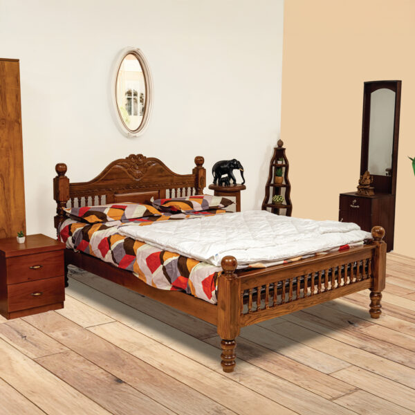 Solid Teakwood Qween Size Bed Cot for Bedroom 9