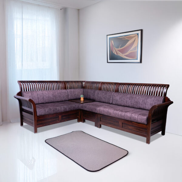 Solid Rosewood Corner Sofa With Modern Appearance Brown Color - 5 Seater 10