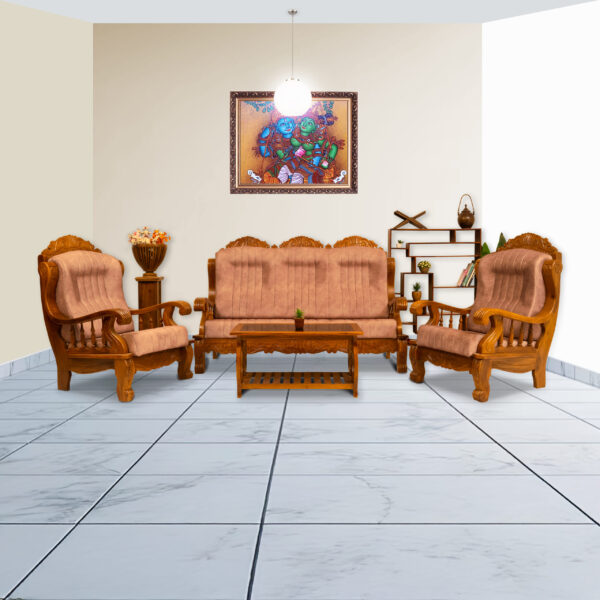 3+1+1 Solid Wood Sofa Set 14