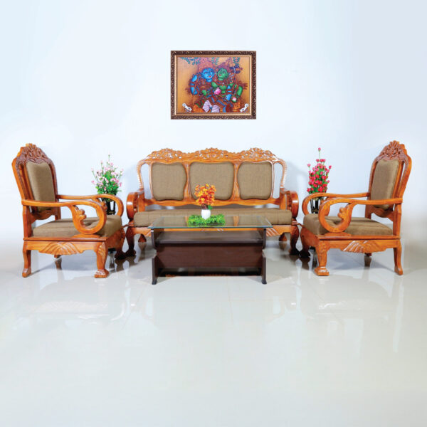 3+1+1 Solid Wood Sofa Set 16