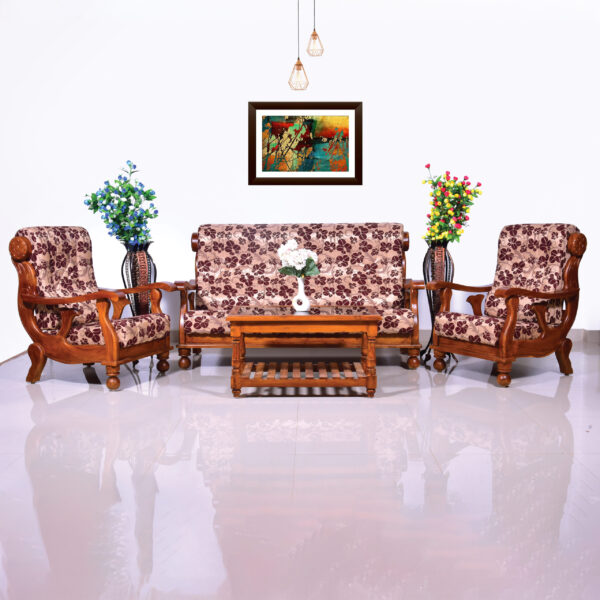 3+1+1 Solid Wood Sofa Set 17
