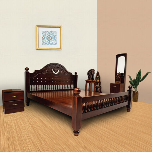 Solid Rosewood Qween Size Bed Cot for Bedroom