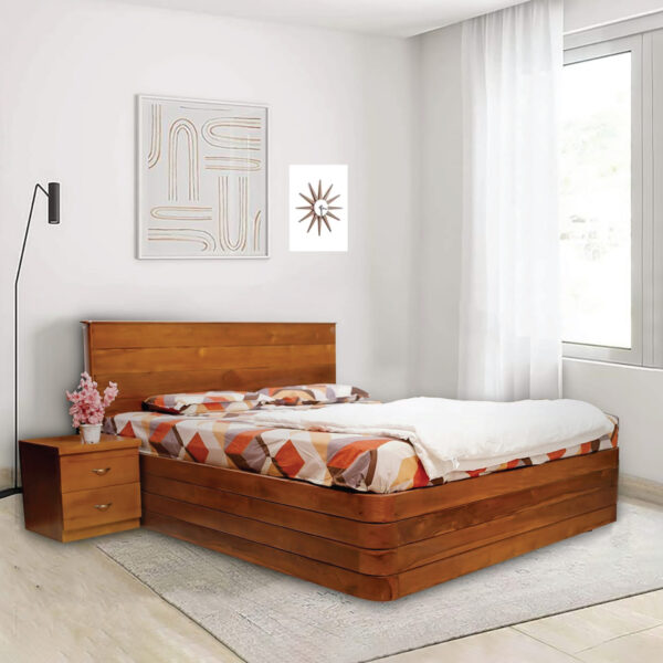Solid Teakwood King Size Bed Cot for Bedroom with Storage 2