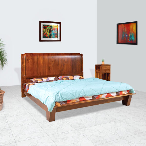 Solid Wood Double Bed Cot for Bedroom Without Bedside 3