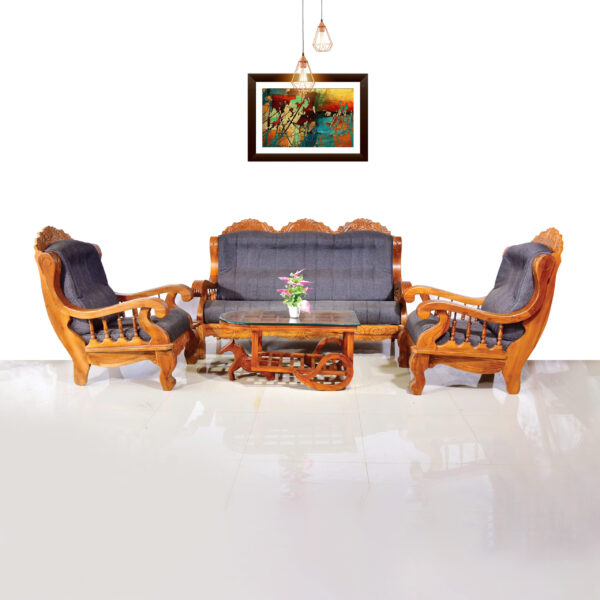 3+1+1 Solid Wood Sofa Set 23