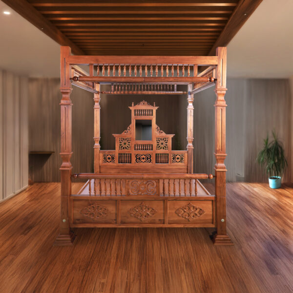 Solid Wood Poster Bed Cot for Bedroom Without Bedside 2