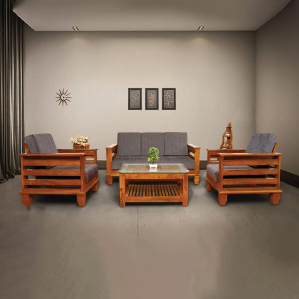 3+1+1 Solid Wood Sofa Set 24