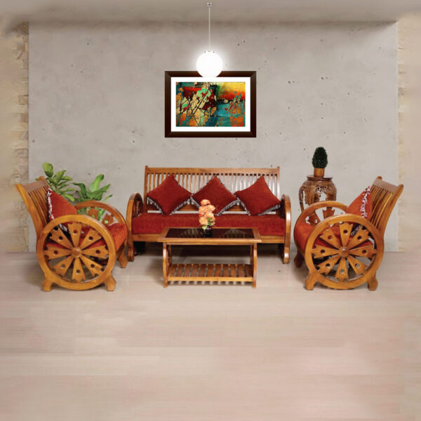 3+1+1 Solid Wood Sofa Set 25