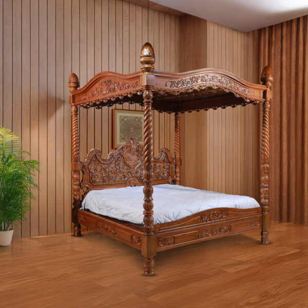 Solid Wood Poster Bed Cot for Bedroom 3