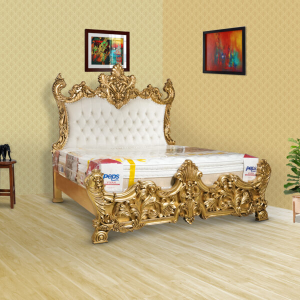Solid Wood King Size Bed Cot for Bedroom 05