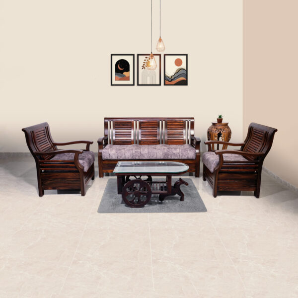 3+1+1 Solid Wood Sofa Set 30