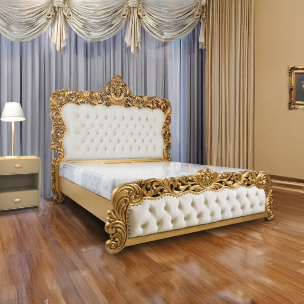 Solid Wood King Size Bed Cot for Bedroom 02