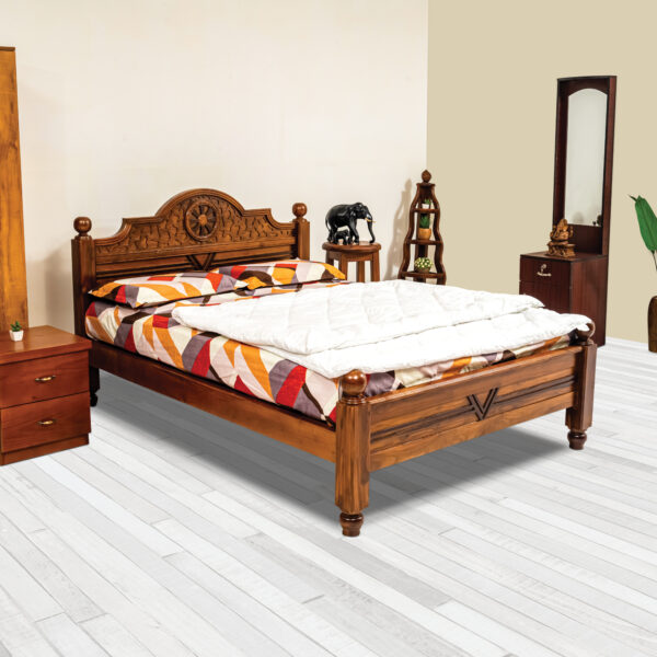Solid Teakwood Qween Size Bed Cot for Bedroom 1