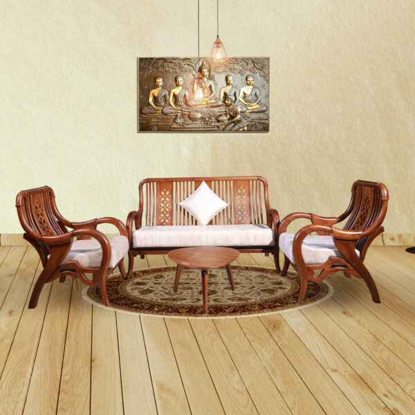 3+1+1 Solid Wood Sofa Set 6