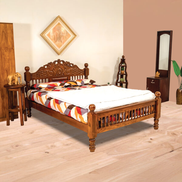 Solid Teakwood Qween Size Bed Cot for Bedroom