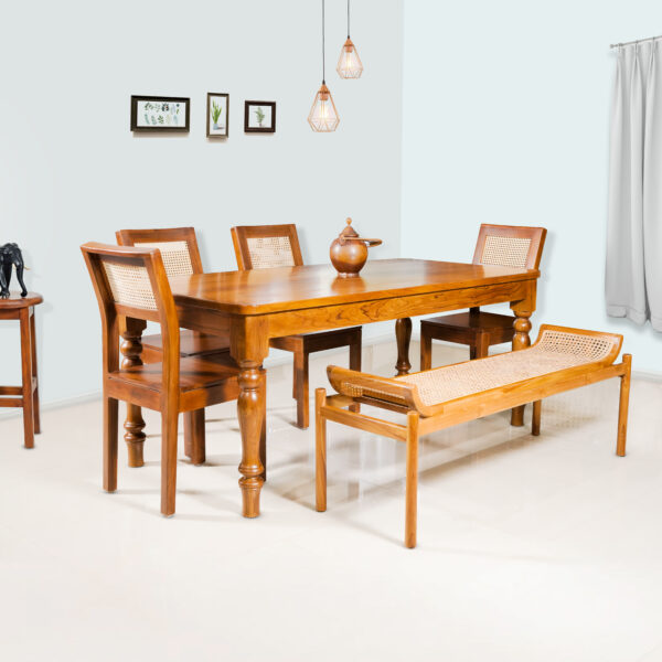 TEAK WOOD DINING TABLE  6 SEATER