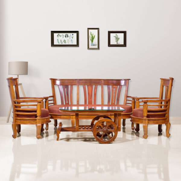 3+1+1 Solid Wood Sofa Set 31