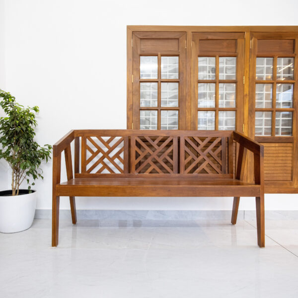Solid Teakwood setty for Sitout / Verandah 3 Seater