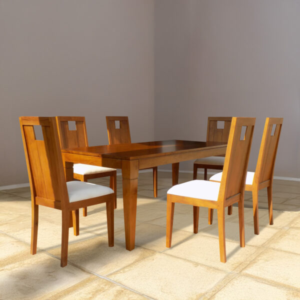 6 Seater Dining Sets - Solid TeakWood with 6 chairs
