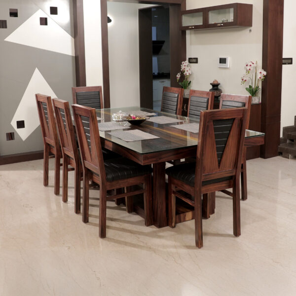 6 Seater Dining Table with 6 chairs - Solid TeakWood